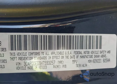 2017 Dodge Journey Gt Awd from USA, damaged, VIN 3C4PDDEG9HT593257